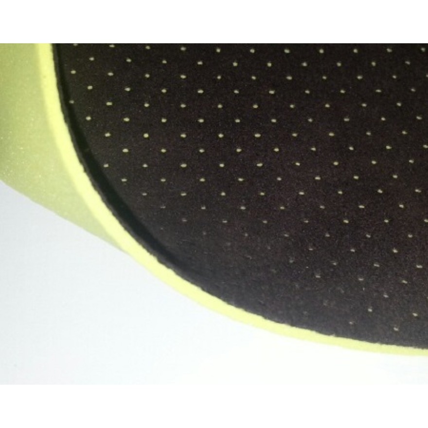 Mikrofaser braun perforiert kaschiert mit 2 mm Thermosoft gelb